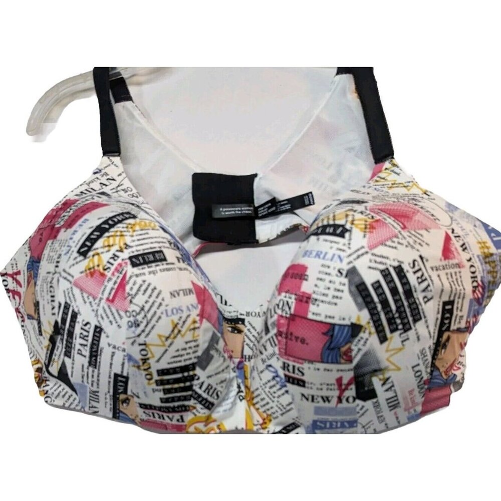 Torrid 46DDD Curve Bra Travel Graphic Colorful